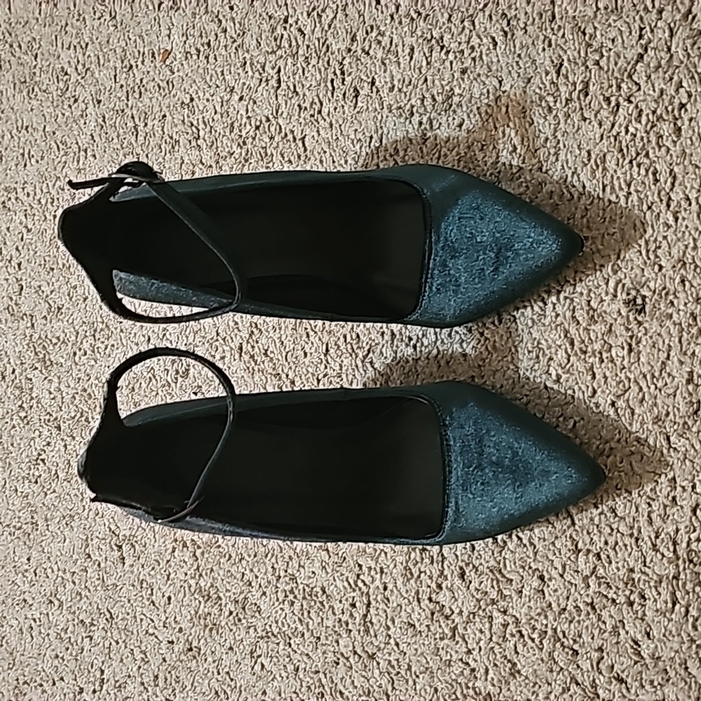 Dark Green Velvet heel